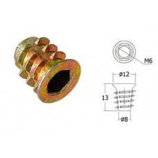 DVF613 ตัวหนอน M6×13 (ปีก) ตัวหนอนฝังไม้ Driving Nuts