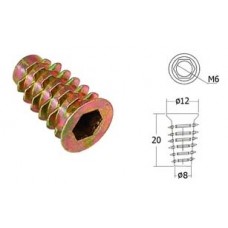 DVF620 ตัวหนอน M6×20 (ปีก) ตัวหนอนฝังไม้ Driving Nuts