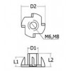 T-NUT6-YE ที-นัท / T-Nuts อุปกรณ์ตัวต่อ Carcase Connectors