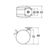 CF3G-L-GR ล้อแป้น 3" แก้มแบน เทา-ดำ (ธรรมดา-เบรค) ลูกล้อเฟอร์นิเจอร์ Furniture Castors 