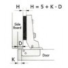 3011-2-MI บานกลางขอบ Half Overlay C=8  บานพับถ้วย Concealed Hinges 35 mm. 110 ํ