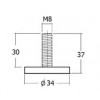 PL08-BL ขาโต๊ะพับสีขาว ø 34 มม. ขาปรับระดับ Table Base Adjust