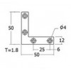 PE13-ZN แป้นแบบฉาก 90 องศา ชุบซิ้งค์ ขนาด 5,10,15,20 มม.