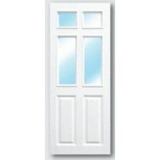 PGR-003 Polywood โพลีวูด ประตูUPVC แบบบานเกร็ดและบานกระจก REVO ขนาด 90cm. สีเทา